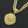 Men's Personalized 3D Diamond Lion Pendant Cuban Chain Necklace - Hip-Hop Style