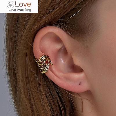 1pc Retro Metal Leaves Ear Cartilage Clip Earrings Ancient /Silver Color Non Pierced Ear Cuffs For Women Earcuff Jewelry