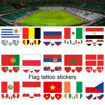 10Pcs Face Stickers Non-Irritation Waterproof Paper Country Flag Facial Temporary Fake Tattoos