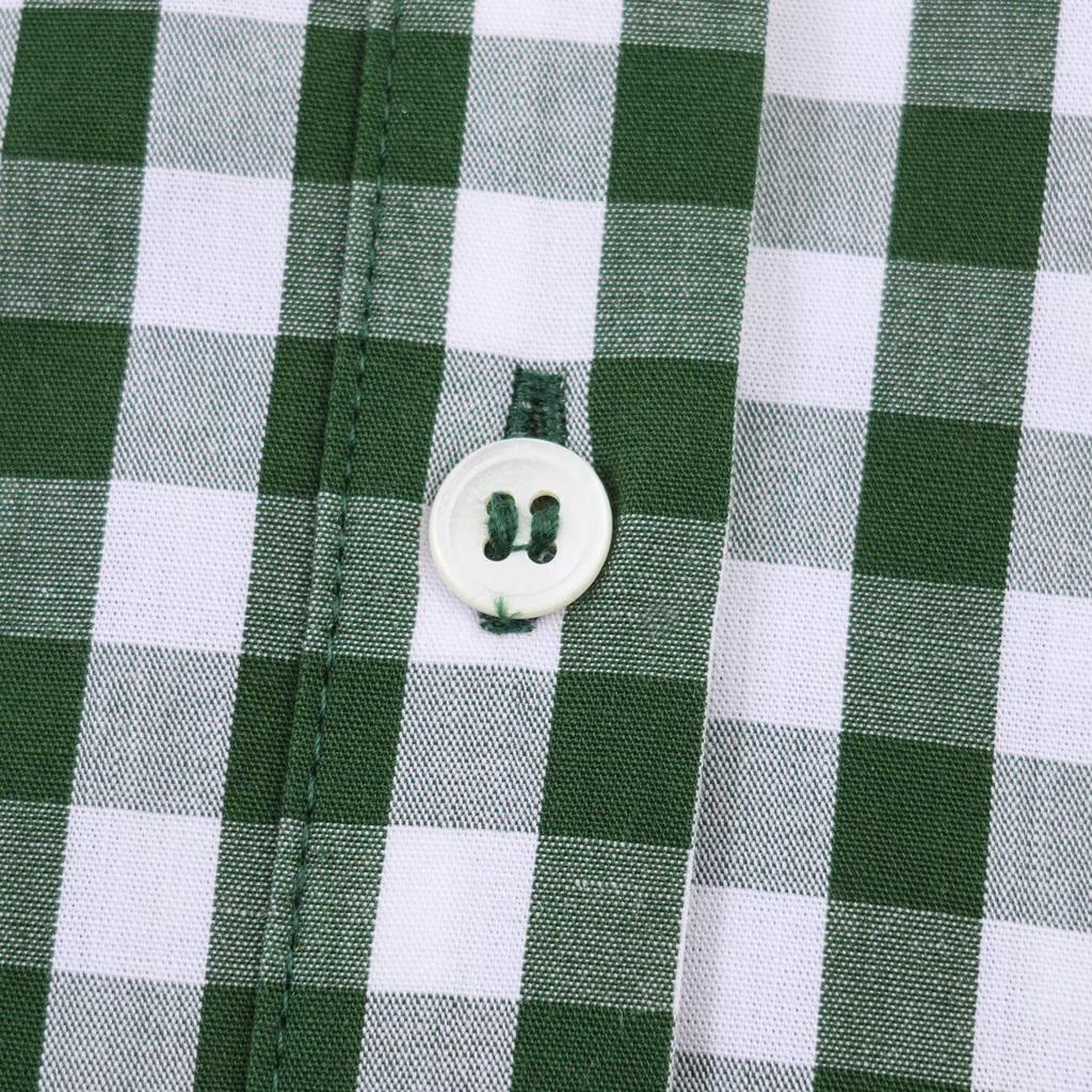 European Style Mid-Length Green Plaid Shirt Dress - Women's Spring 2026 Collection