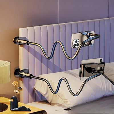 Handy-Ständer, ideal für die bequeme Nutzung am Nachttisch, komfortabler Griff, Spiralbasis mit einstellbarer Spannung, geeignet für Aufnahmen von oben