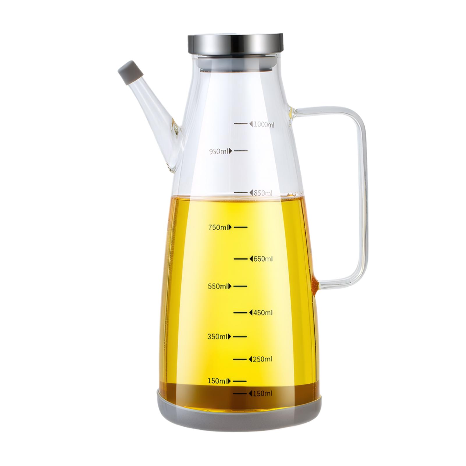 

Термостойкий диспенсер для масла с носиком Диспенсер для кухни Крышка и силиконовый оливковый носик Диспенсер для бутылки масла 1000ml