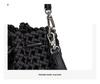Handmade Textured Pinwheel Knot Crossbody Bucket Bag for Women
