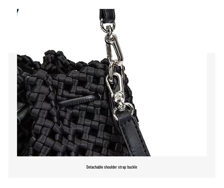 Handmade Textured Pinwheel Knot Crossbody Bucket Bag for Women