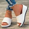 Fashion Womens Slippers Plus Size Wedges Summer Fish Mouth Sandals Lightweight Slope Heels Beach Flip Flops for Female Basic Chinelos