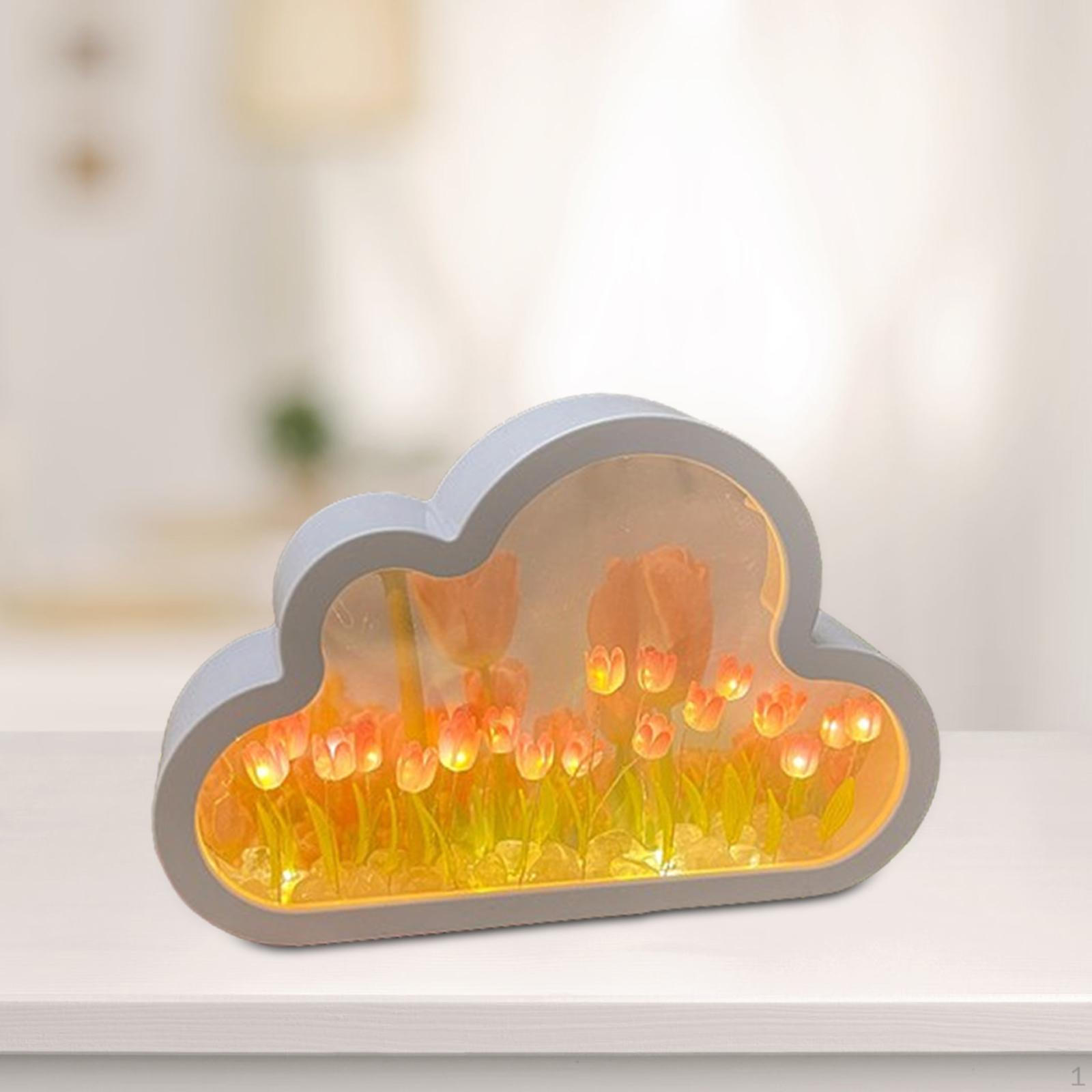 

DIY облако тюльпан зеркало ночник прикроватный ручной подарок на день рождения настольная лампа ночник розовый