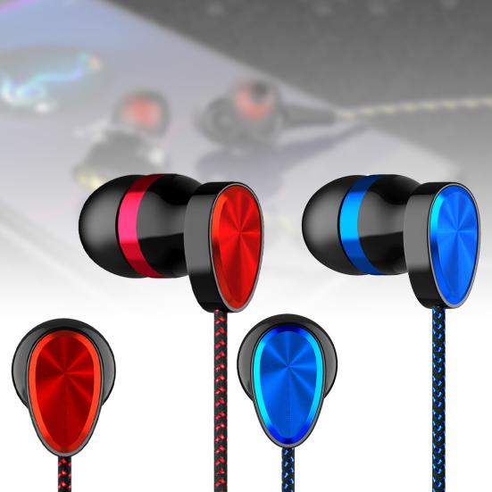 Earphone with Mic Dual Moving Coil 3.5mm In-ear Wired Sports Headphone for Smart Phone