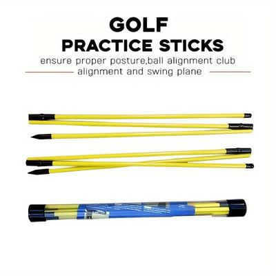 1pcs Golf Alignment Stick, Foldable Alignment Rods for Aiming, Putting, Swing, Posture Corrector, Golf Practice Training Aid with Tube Case
