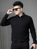 European-Style Men's Faux Two-Piece Knit Sweater 2025 New Autumn and Winter Warm Shirt Collar Sweater Solid Color Base Shirt for Men