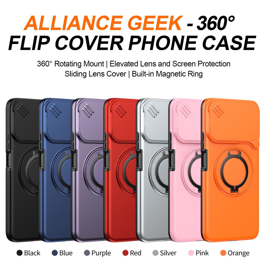 Sliding Camera Lens Cover Armor Phone Case For Honor 200 Smart 5G X7C Magnetic Metal Ring Stand TPU Plastic Shockproof Shell