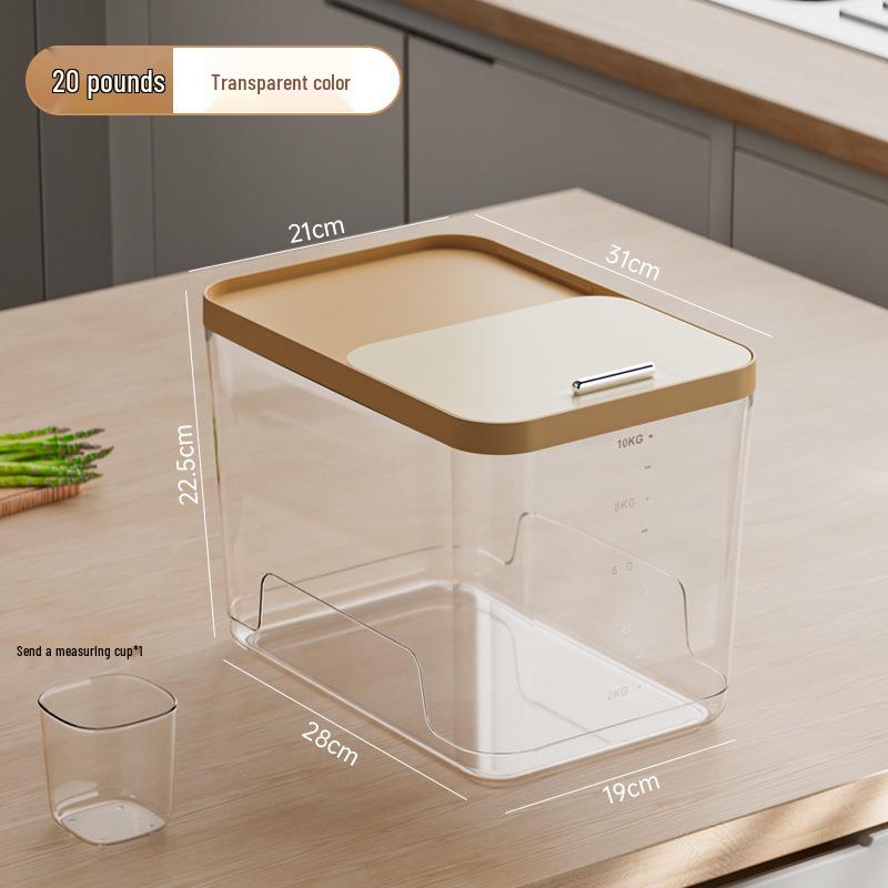 Large Capacity Insect- & Moisture-Proof Rice & Flour Storage Container with Push-Pull Lid