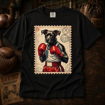 Boxer Dog Illustration T-Shirt and Kids Tshirt | Vintage Boxing Puppy Graphic Tee