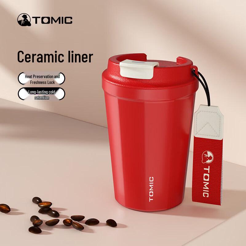 TOMIC Ceramic Lined Insulated Travel Mug