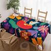 Hand Drawn Floral Rectangle Table Cloth for Table Decor Kitchen Dining Waterproof Reusable Tablecloth for Table Dining Room