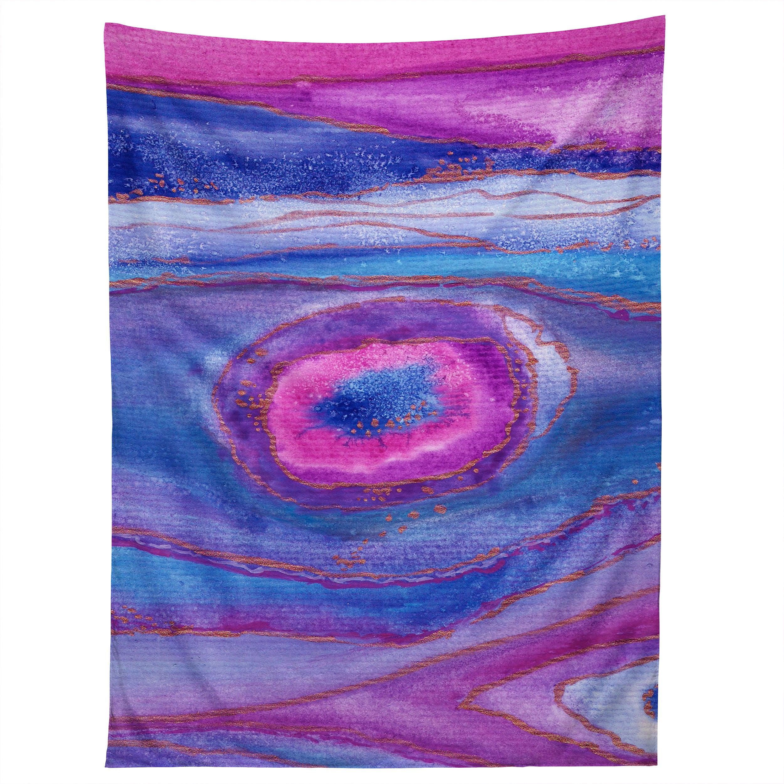 AGATE INSPIRED WATERCOLOR ABSTRACT 05 tapestry 75x100