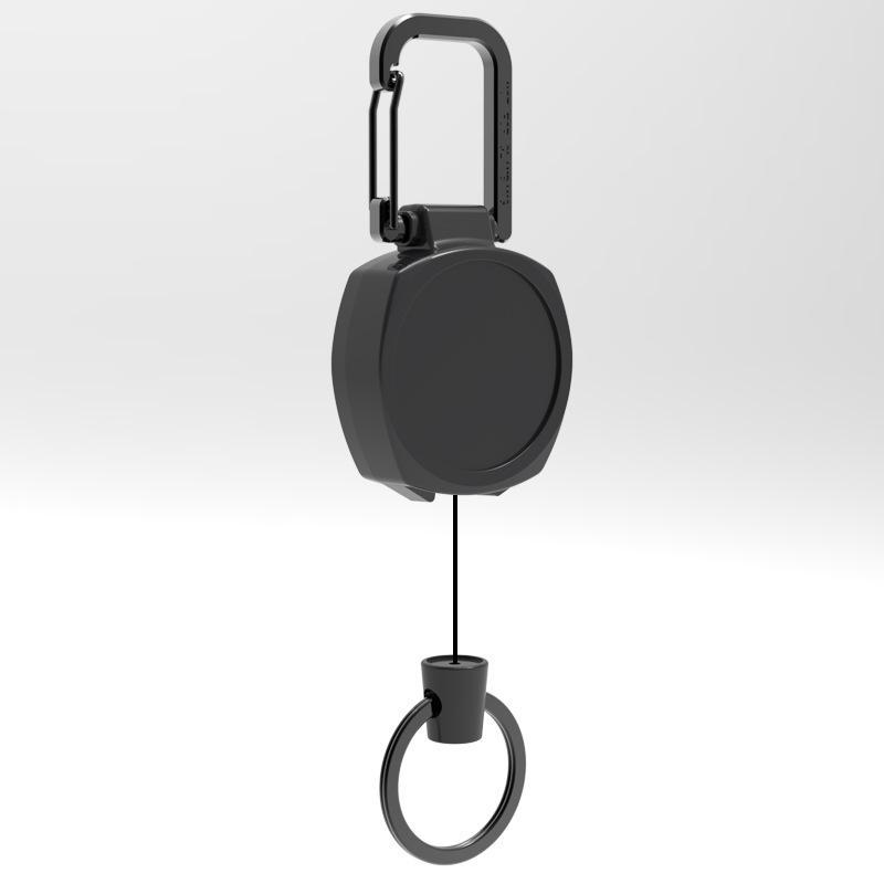 Fivela retrátil antifurto para chaveiro com fio de fácil remoção