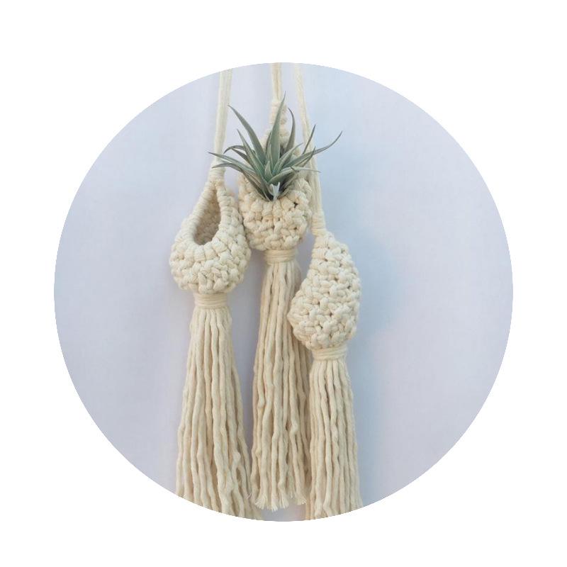 Handmade Nordic Bohemian Woven Tapestry Net Bag for Air Plants & Flowers
