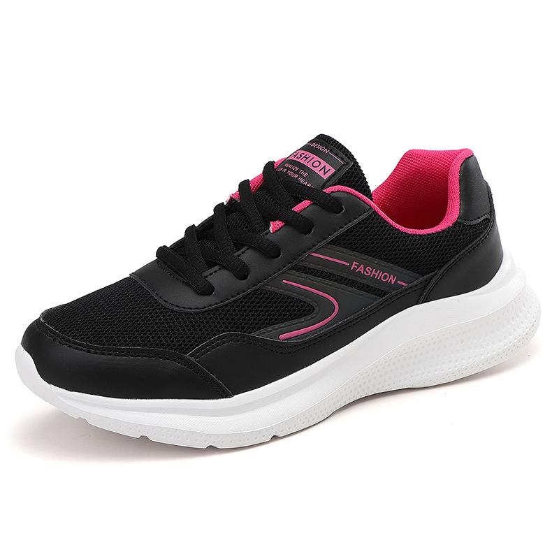 

2025 sports shoes running shoes new women s shoes mesh breathable casual white soft sole lightweight student single mesh shoes 42