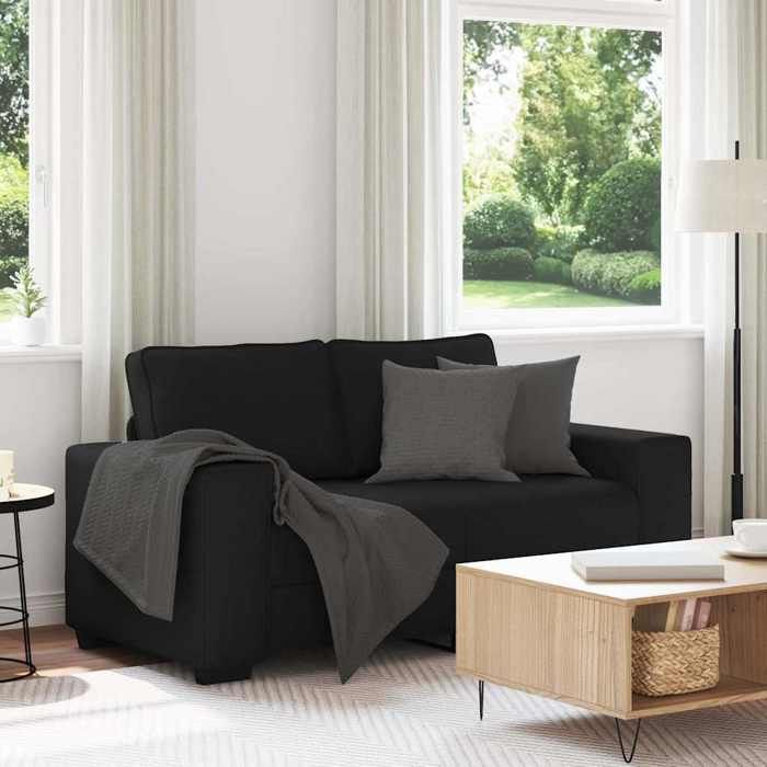 VidaXL Canapé à 2 places noir 120 cm tissu, canapé, canapé 2 places, canapé en tissu, divan, canapé deux places, canapé 2 4105158