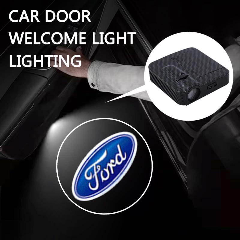 2PCS Car Door Lights Door Lights Logo Projector Door Welcome Light For Ford Focus Mondeo MK1 MK2 MK4 MK3 Fiesta ABS Carbon Fiber