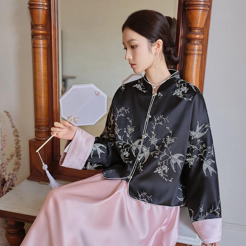 

JK&JS Women s New Chinese Style Embroidered Jacquard Jacket XL
