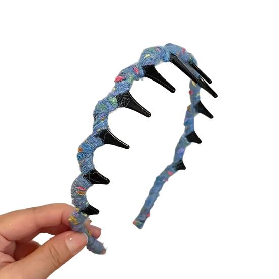 Women Headband Ribbon Decor Anti-slip Teeth Headband Lightweight Versatile Hair