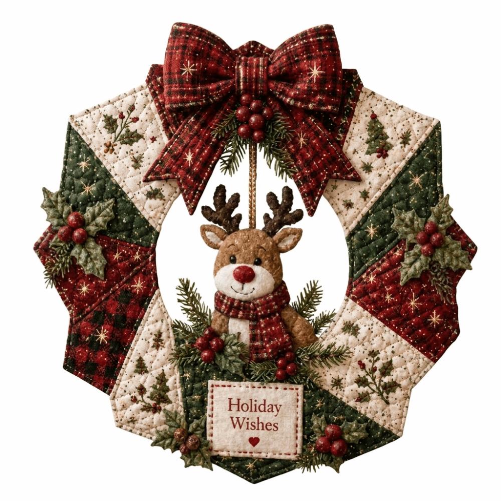 Pre-Cut Fabric Strips Fabric Poke Wreath DIY Kit Christmas Wreath Making Set Beginner-Friendly