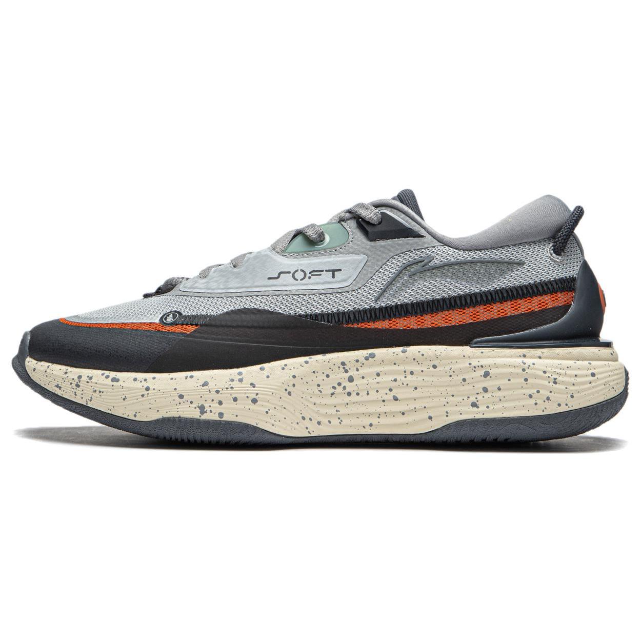LINING Soft Warm Fleece Sneakers  Grey Orange  AGLT121-2 41