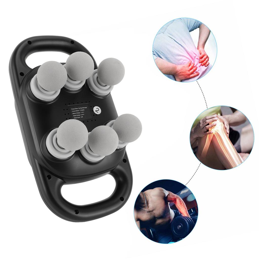 6 Heads Muscle Massager Rechargeable 10 Modes Smart Digital Display High Frequency Vibration Muscle Relaxation Massager for Back Neck Leg Shoulder