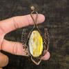 Natural Bumblebee Jasper Gemstone Copper Wire Wrap Gift Pendant 4.14" v4W84