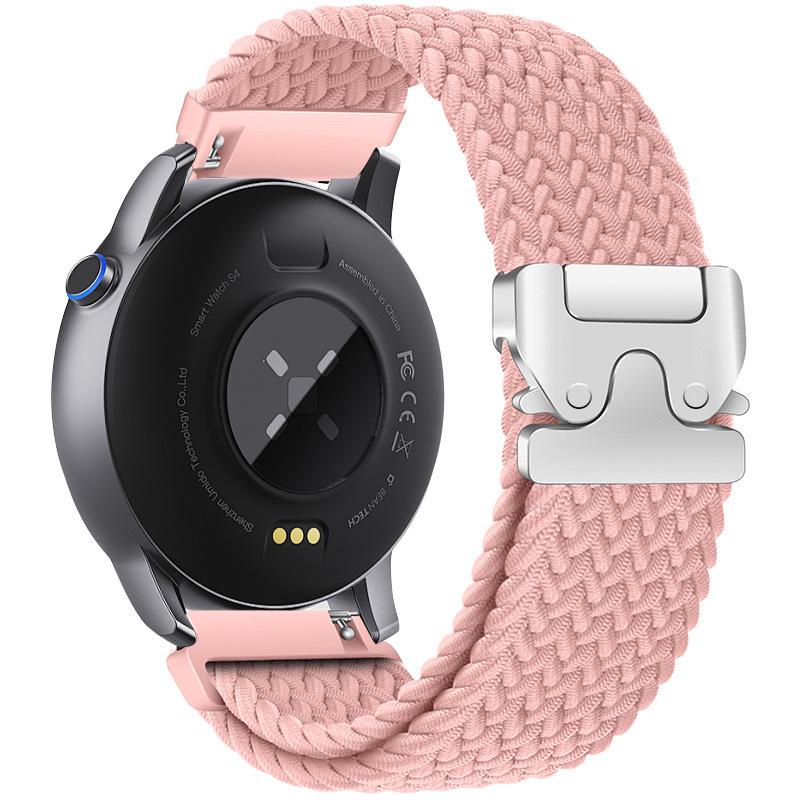 Cinturino in Nylon Intrecciato Compatibile per Huawei GT5 e Samsung Watch4567 con Fibbia ad Ombrello