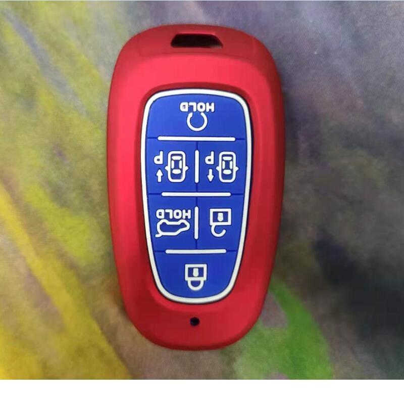 Carbon Fiber Abs +Silicone Car Key Fob Case Cover For Hyundai Solaris Sonata Hybrid Nexo Nx4 New Grand Santa Fe Tucson
