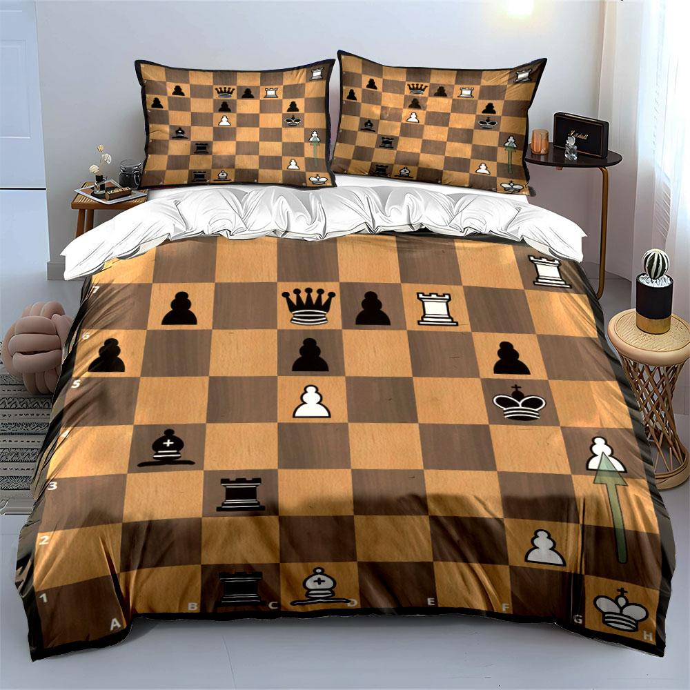 Chess Strategy Set Three-Piece Multiple Sizes Kid'S And Adults' Bedroom Exquisite 3Pc Bedding Set, Gift