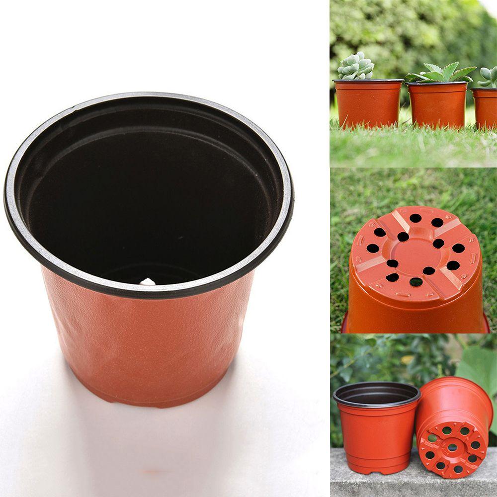 10pcs Garden Supply Mini Soft Plastic Terracotta Nursery Pots Round Planter Flower Vases Plant Trays