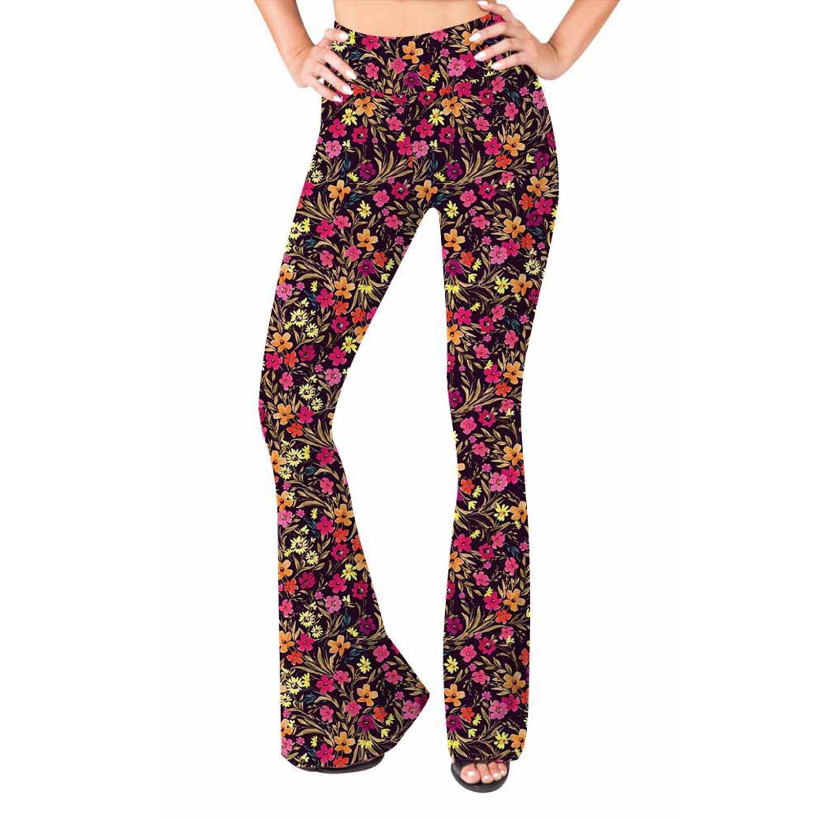 

Женские повседневные модные облегающие брюки с высокой талией и принтом, расклешенные брюки L красный