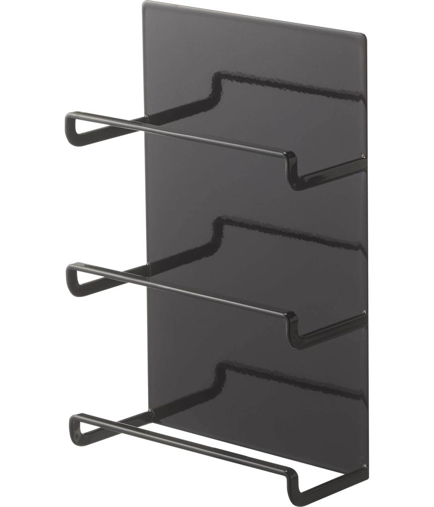 Yamazaki Magnetic Wrap W15 x D7 x Tower Wrap 4940 Holder, 3-Tier Tower, Black, Approx. H23cm, Storage,