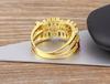 Nidin Neue Mode Regenbogen Geometrisch Exquisit Kristall AAA Zirkon Ring Damen Temperament Erklärung Hochzeitsfeier Charme Schmuck