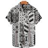Summer Hawaiian Beach Casual Shirt 3D Pattern T-shirt Retro Short Sleeve Vacation Outdoor Men's and Women's Shirt