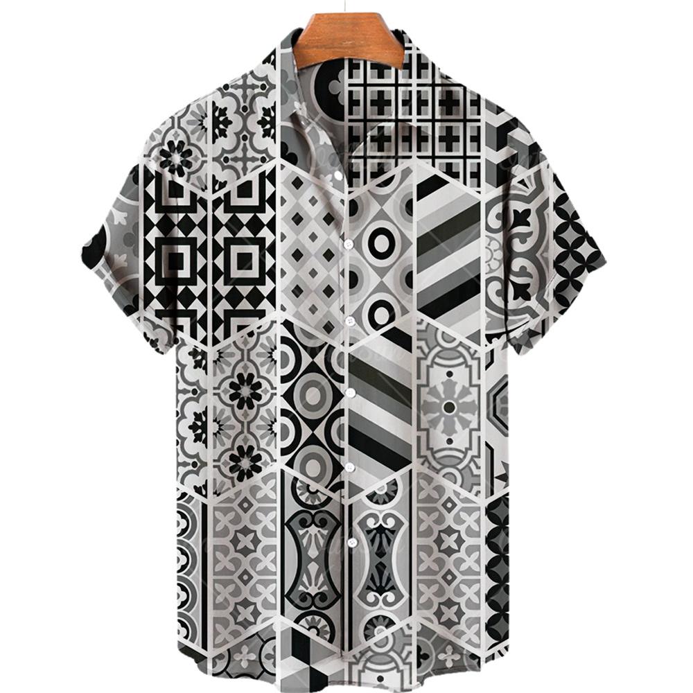 

Summer Hawaiian Beach Casual Shirt 3D Pattern T-shirt Retro Short Sleeve Vacation Outdoor Men s and Women s Shirt S