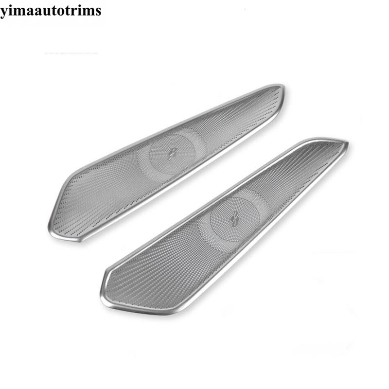 Central Control Gearbox Gear Shift Speaker Sound Panel Sequin Cover Trim For Porsche Macan 2014- Stainless Steel Accessories