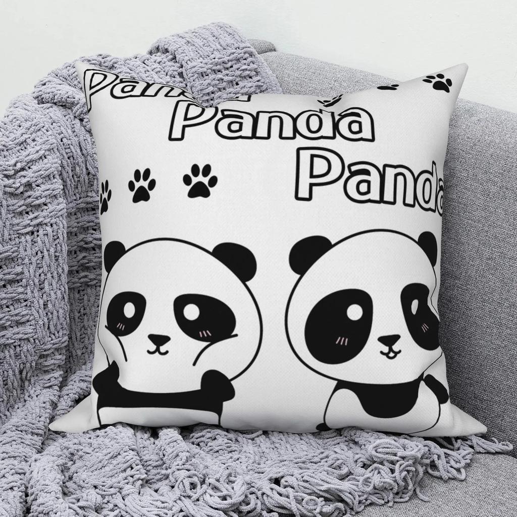 Square Pillow Cute Giant Panda Animal Pattern Cushion Cover Home Living Room Sofa Bedroom Decoration
