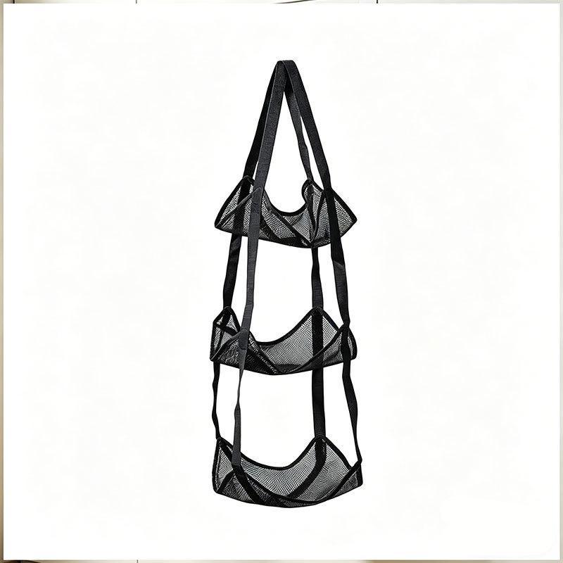 Wall Mounted Ball Storage Hanging Bag Mesh Pockets Organizer For Basketball Soccer Home Garage Sports Equipment Toys Holder