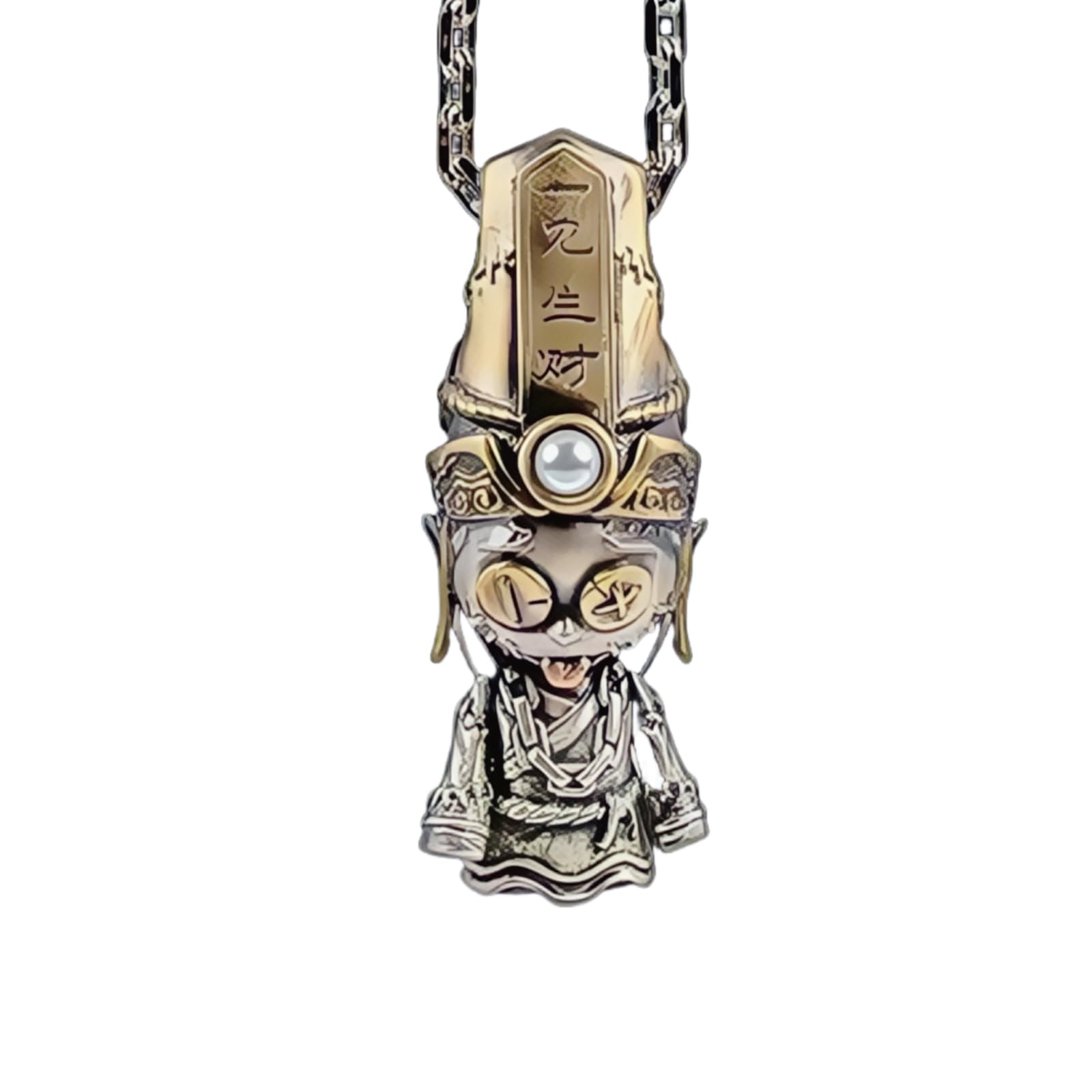 

[Green Bean] Witch Bean Doll Amulet Jewelry Black and White Changeless Pendant Necklace 925 Silver Clown Unique Punk Couple Pendant Jewelry Gift