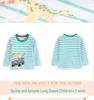 25 Years Spring & Autumn Boys' Cartoon Embroidery Long Sleeve T-Shirt, Round Neck - European & American Style