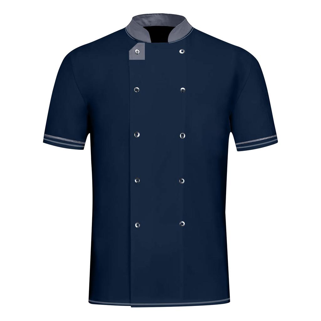 Chef's Jacket Chef Uniform Men's Women's Short Sleeve Cotton Kitchen Chef Jacket Costume Restaurant Hotel Cafe Chef Coat