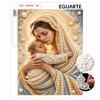 Holy Virgin and Child Pearl Bead Painting with Frame Shiny Canvas Art Creative Handmade Craft Desk Decor Gift for Religious Art Lovers