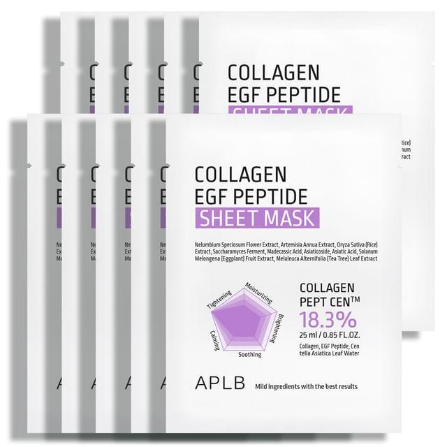 APLB Набор листовых масок с коллагеном и пептидом EGF 25ml x 10 Sheets