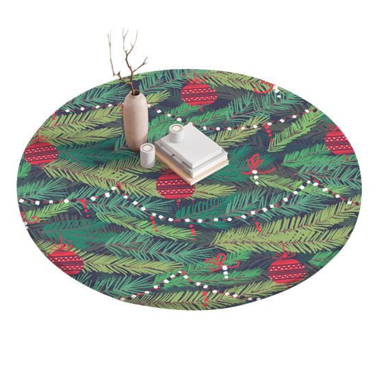 Fitted Christmas Round Tablecloth Holiday Snowflakes Table Cover with Elastic Edge Water-Resistant Christmas Tree Table Cover for Round Tables Dinner