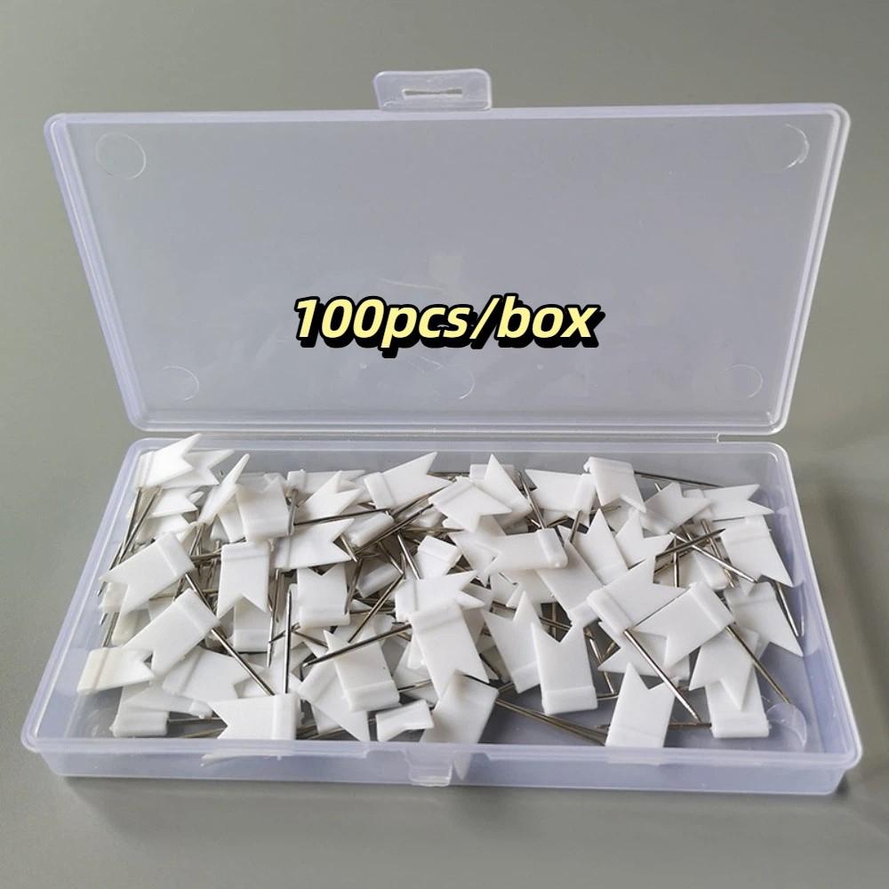 100pcs/box Bright Colors Colored Push Pins Easy Insert Reliable Material Drawing Tacks 100 Pieces Box Stable Fixing