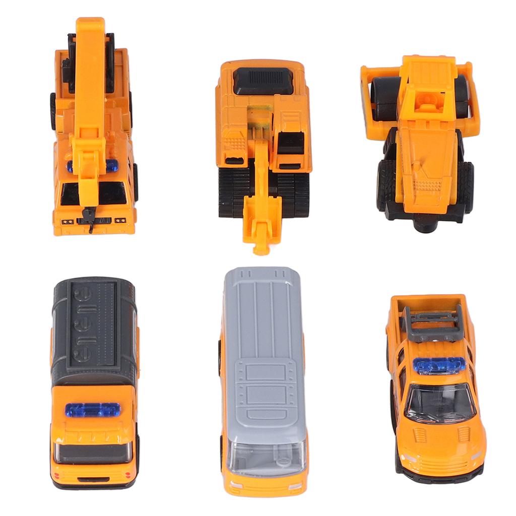 1:64 6pcs Alloy Engineering Vehicle Toys Slide Rotatable Portable Heavy Duty Transport Vehicle Toys for Kids Children